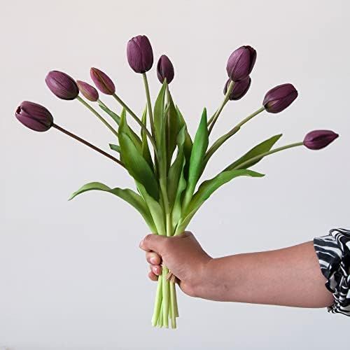 16-inch Premium Real Touch Fake Tulips Artificial Flowers with Buds, Faux Tulips for Home Decor I... | Amazon (US)