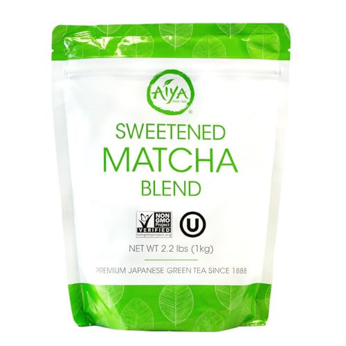 Aiya Sweetened Matcha Blend Powder - Matcha Latte Powder With Antioxidant-Rich Japanese Green Tea & Pure Cane Sugar - Ideal for Smoothies, Lattes, and Culinary Creations - 1kg Bag (2.2 lbs) | Amazon (US)