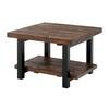 Alaterre Furniture Pomona 27 in. Rustic Natural/Black Square Wood Top Coffee Table with Shelf AMBA1320 | The Home Depot