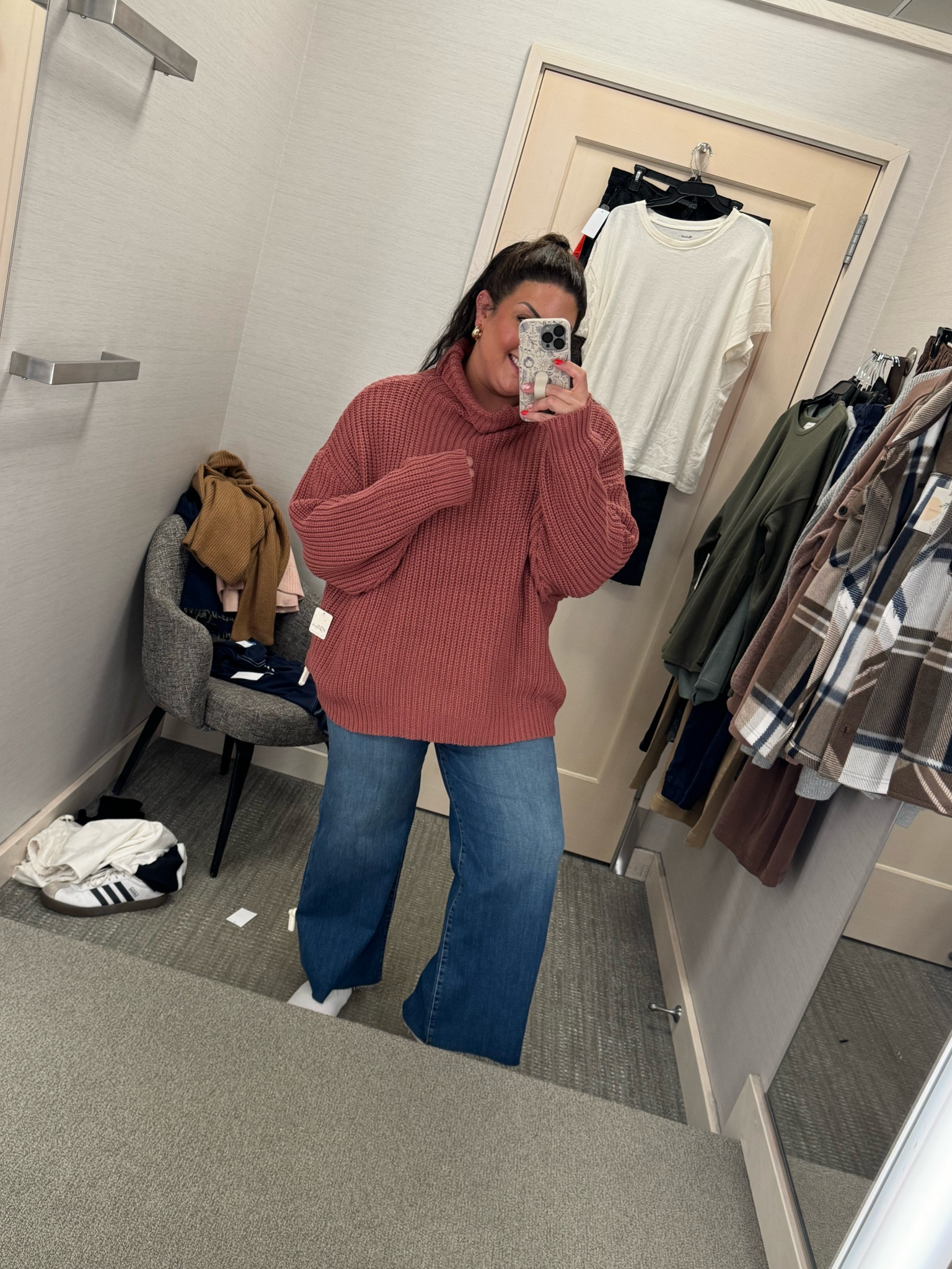 Obsessed with this sweater for fall and winter 😍 wearing a L but honestly could have done a M because it’s so oversized. 

#LTKxNSale #LTKMidsize #LTKSaleAlert
