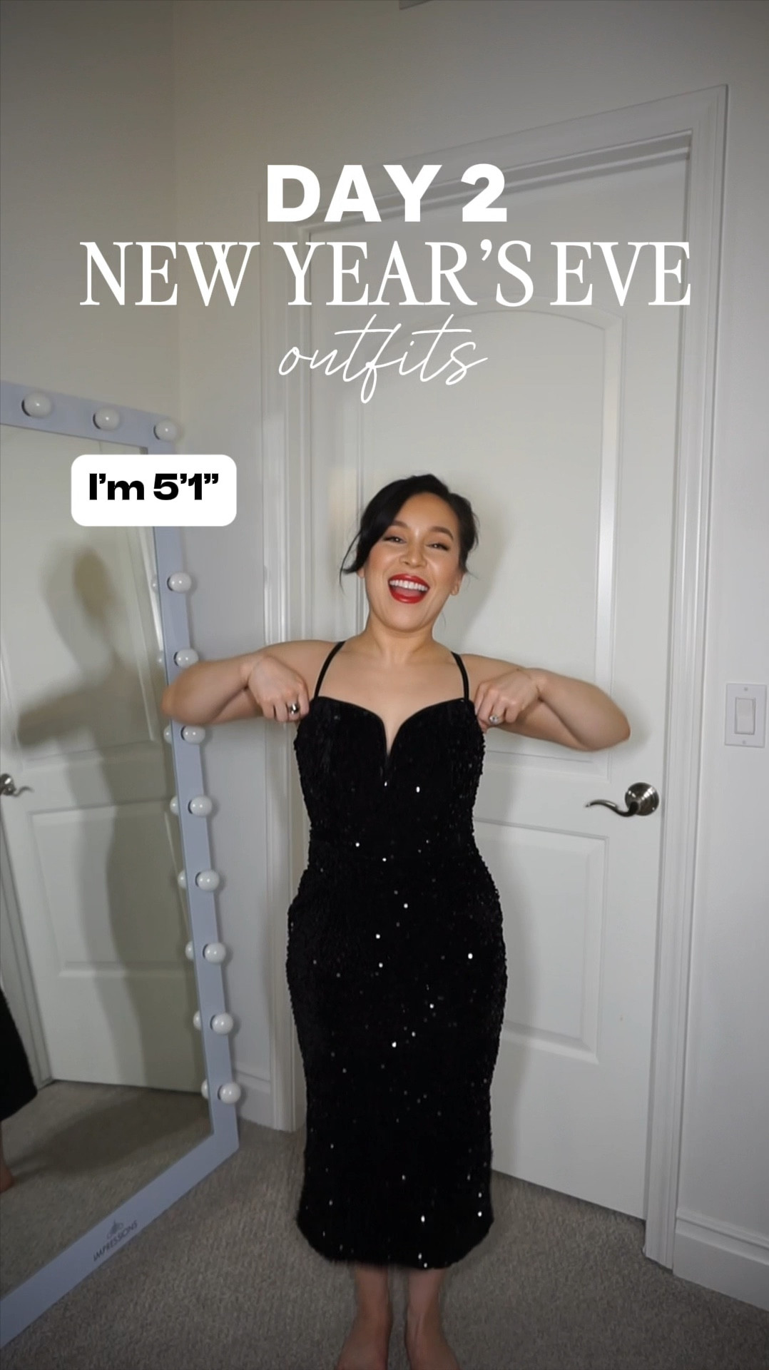 Petite Styling Tip: a body-hugging midi-length dress is a go-to look of mine to make me look taller and sleeker. I’ll be wearing this sparkly black dress to ring in the New Year! 

💃 Black sequin midi dress — fits true to size with lots of stretch so it’s comfortable and flattering (I’m wearing a SMALL)

This black sweater with fur trim is my FAVORITE piece of the season and adds a touch of Hollywood glamour (I’m wearing a SMALL)

Accessorized with:
✨ Silver black slingback heels (RUN TRUE TO SIZE) 
👜 Silver clutch (on repeat this season — seriously getting my money’s worth!) 
💎 Silver jewelry to tie it all together

This sequin dress is the PERFECT New Years dress. Nothing says new year’s eve like sequins and this one is so fab and flattering! I’m also wearing shaping underwear in Medium and my fave Calvin Klein strapless bra underneath

Amazon Fashion finds, New Years Eve Party Outfit, silver dress, dequin dress, holiday ootd, NYE party dress

#LTKHoliday #LTKStyleTip #LTKSeasonal