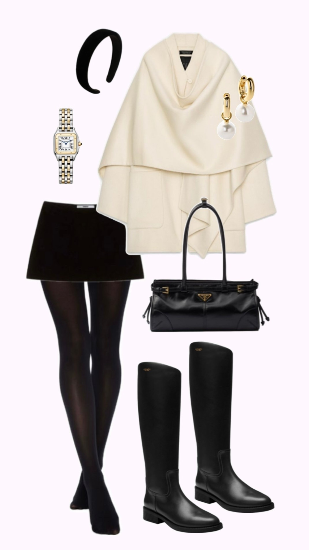 Classic outfit inspo! 

Cape coat and black knee night boots, mini skirt, black winter outfit, skirt and knee high boots styled 

#LTKSeasonal