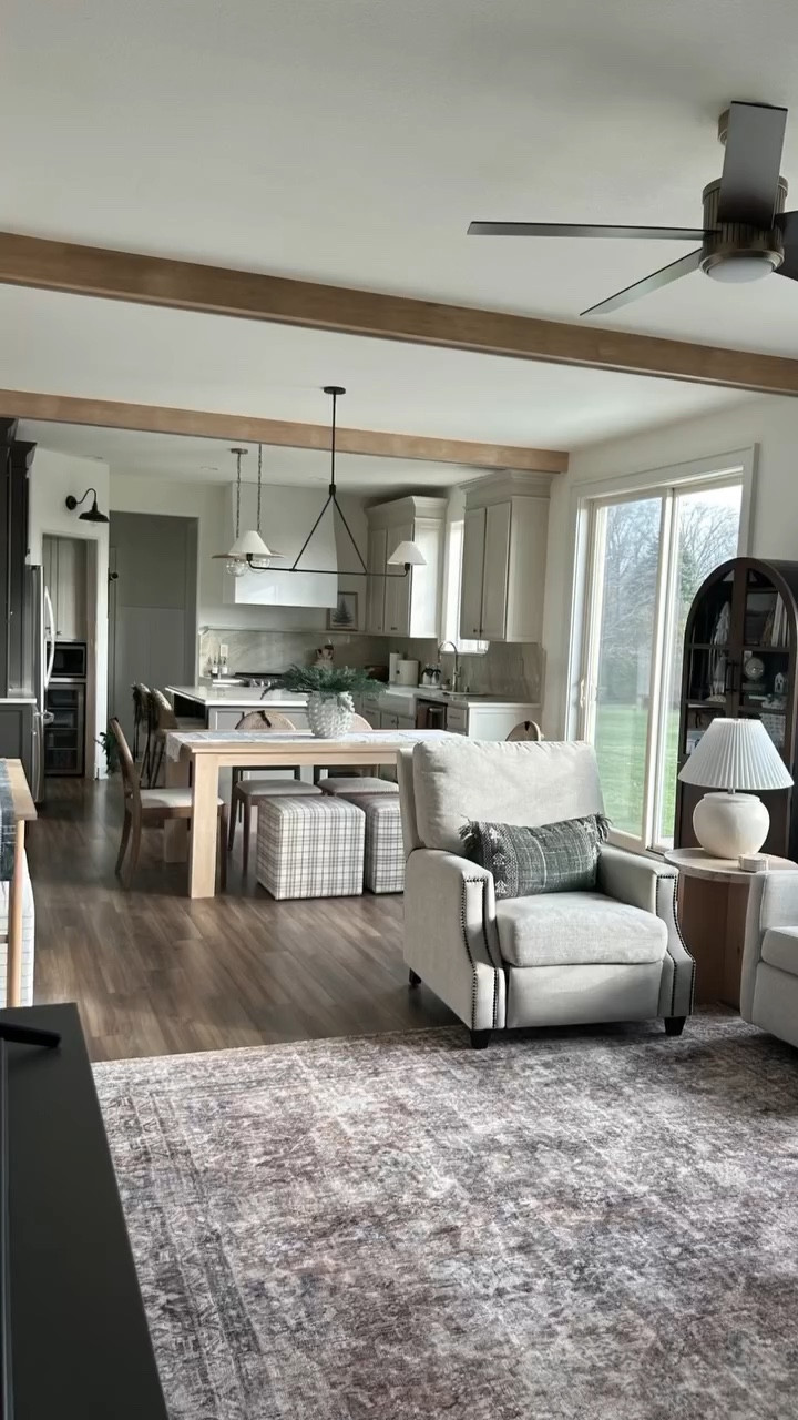 As much as I love having an open concept main floor…I also felt the space just kept going. I wanted to add a sense of separation…without completely separating the spaces. 

Using that 5th wall to create some slight separation with some faux beams, made it feel like there were set spaces without losing any space 🙌🏻

These beams also added warmth and texture (something I’m always looking to add to spaces). 

Would you add faux beams (or something similar) to your home to create the same visual separation?

#fauxbeams #roomseparator #fifthwall #openconcept

#minwax
@minwax


#LTKWatchNow #LTKFindsUnder50