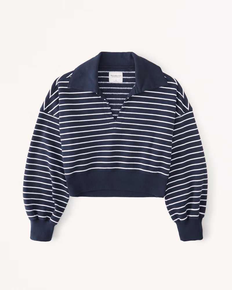 Drama Collar V-Neck Sweatshirt | Abercrombie & Fitch (US)