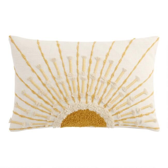 Tufted Embellished Sunrise Lumbar Pillow | World Market