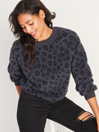 Loose Cozy Sherpa Sweatshirt for Women | Old Navy (US)