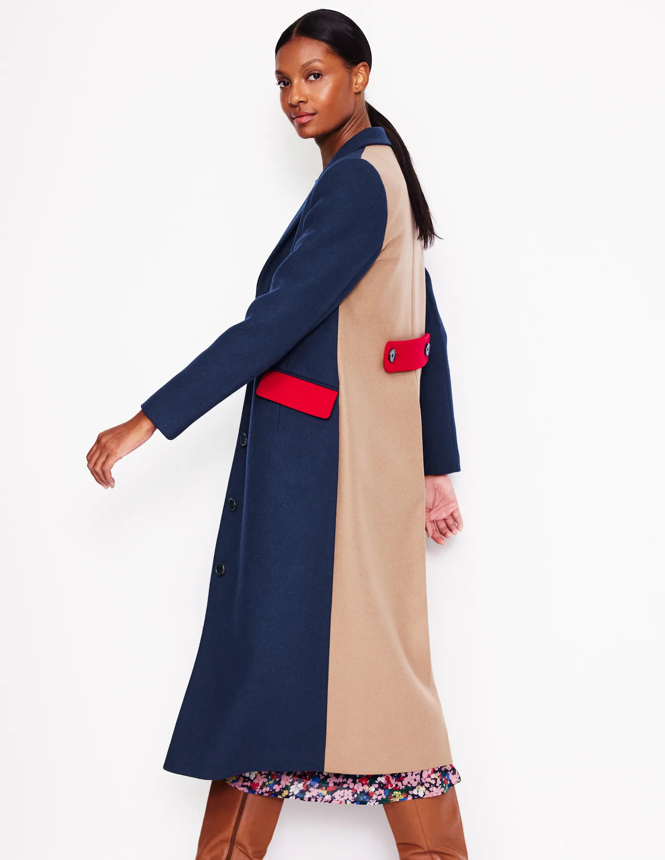 Colorblock Midi Coat | Boden (US)