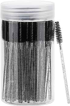 100 Pcs Disposable Mascara Wands, Crystal Eyebrow Spoolies Brush for Eyelash Extensions, Black La... | Amazon (US)