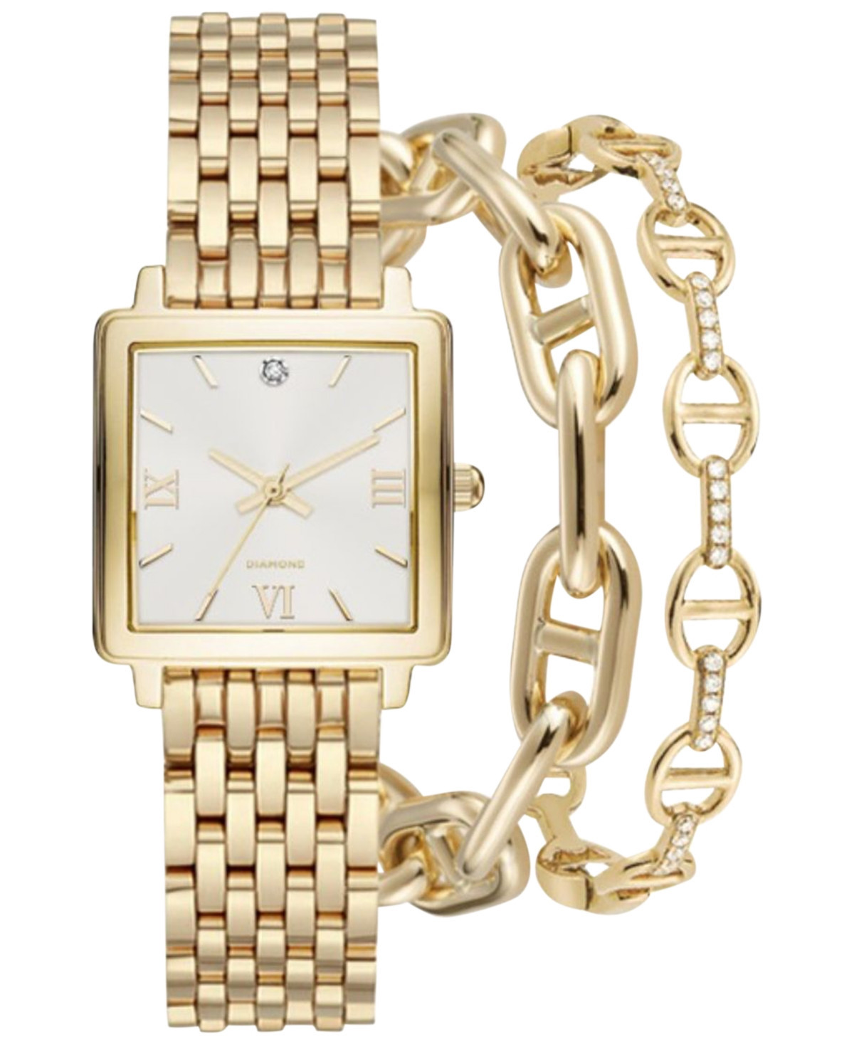 Jessica Carlyle Women's Gold-Tone Bracelet Watch 28mm Gift Set - Gold | Macy's