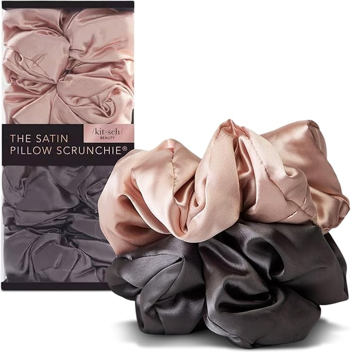 Kitsch Satin Hair Scrunchies for Women, Softer Than Silk Scrunchies for Hair - No Damage Satin Ha... | Amazon (US)