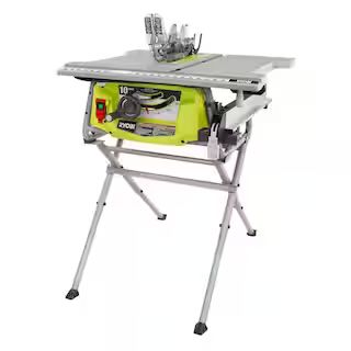 RYOBI 15 Amp 10 in. Compact Portable Corded Jobsite Table Saw with Folding Stand RTS12 - The Home... | The Home Depot