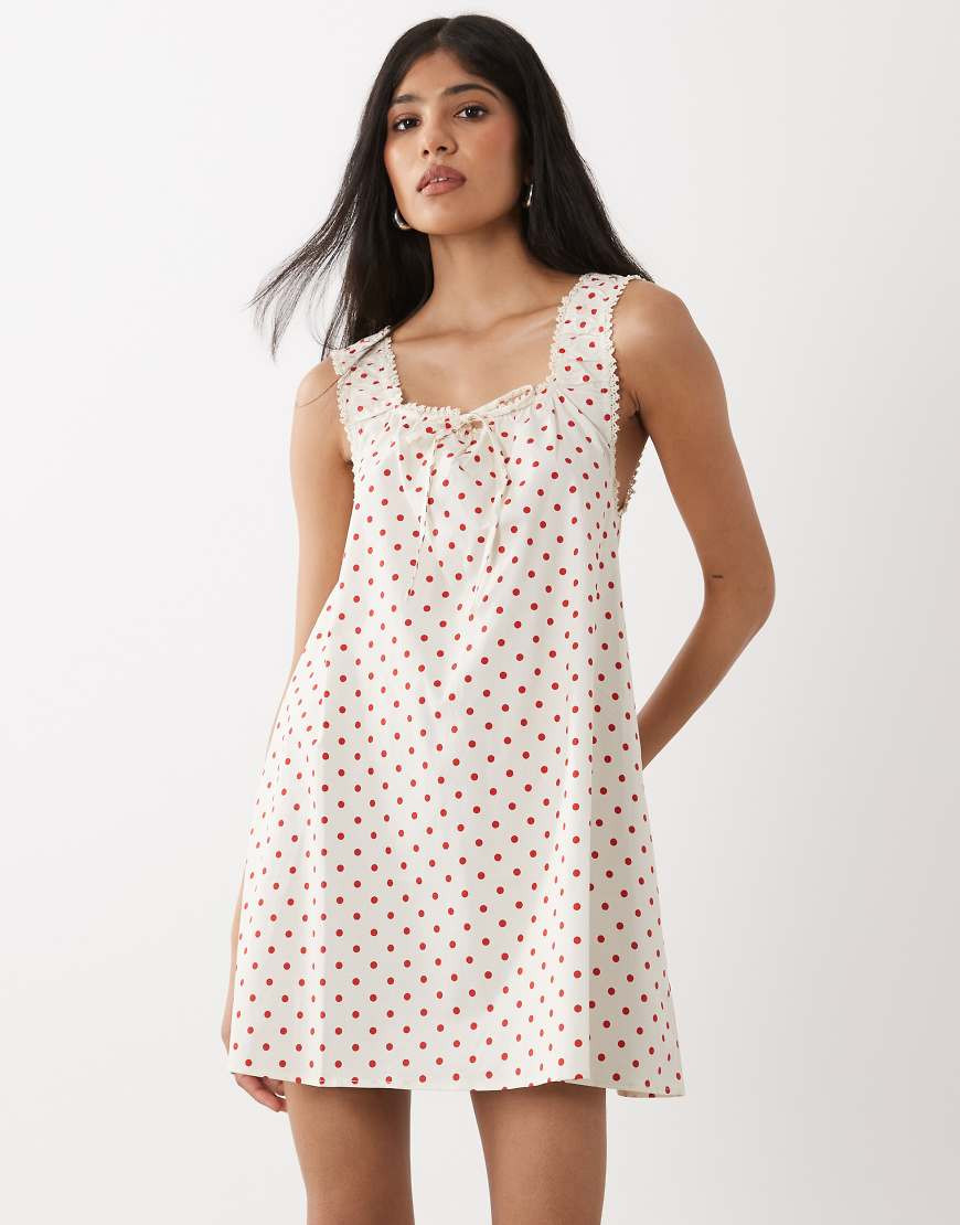 WeWoreWhat baby doll dress in ivory polka dot-White | ASOS (Global)