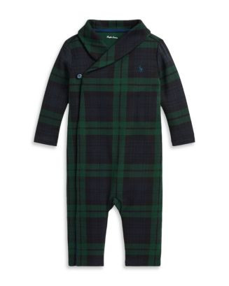 Ralph Lauren Polo Boys' Plaid Interlock Shawl Coverall - Baby  | Bloomingdale's Kids | Bloomingdale's (US)