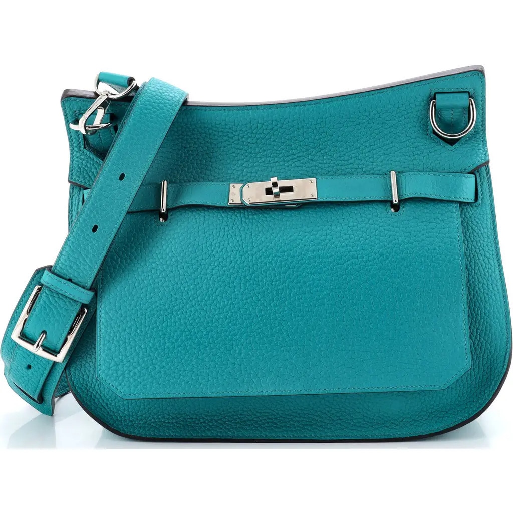 Pre-Owned Hermes Jypsiere Bag Clemence 28 in Bleu Paon at Nordstrom, Size Small | Nordstrom