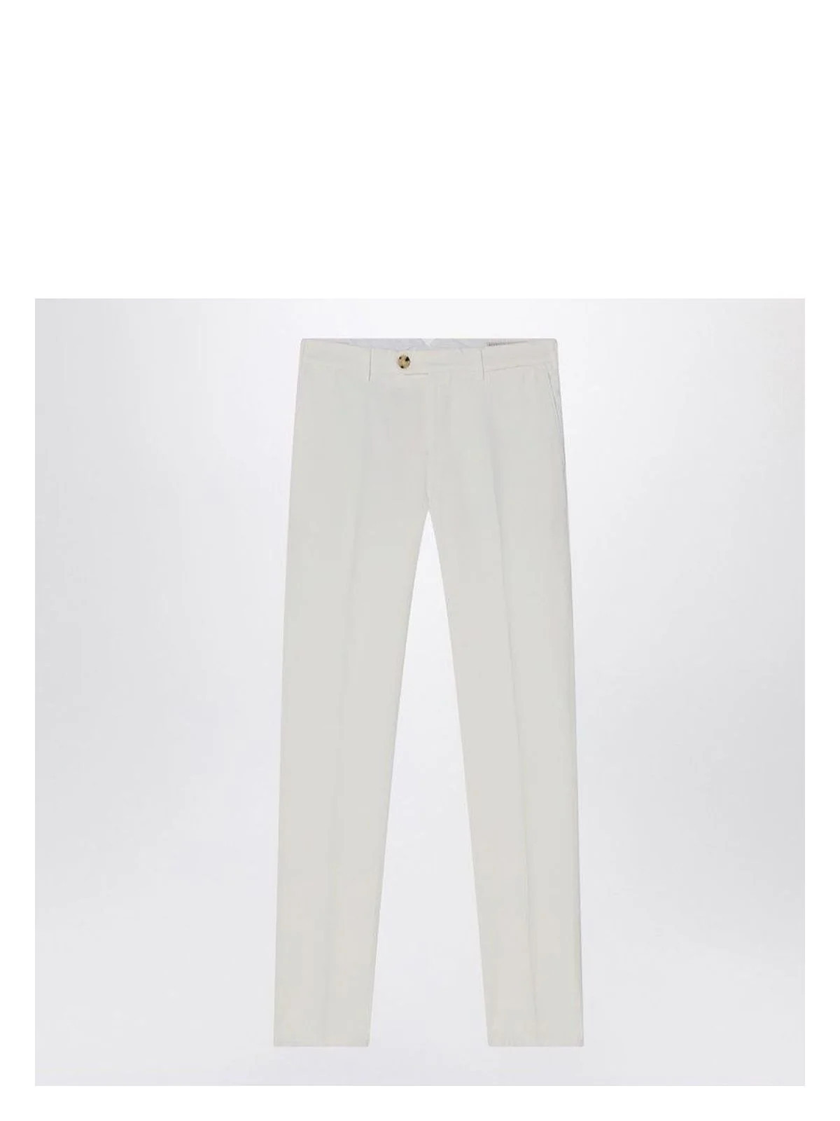 Brunello Cucinelli Men's Cotton Trousers in White | Size 50 | M252DI1770CO | LOZURI