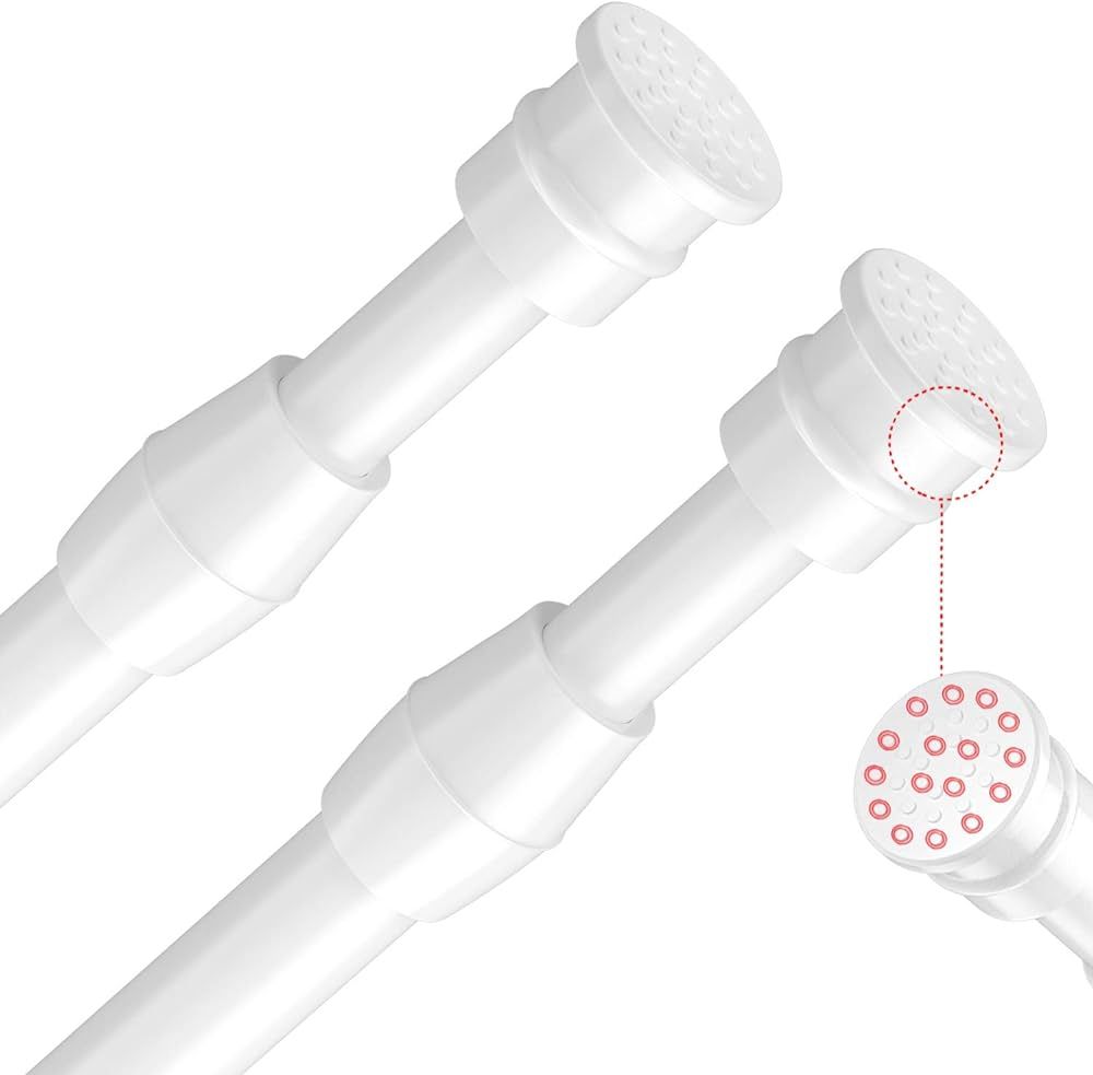 AIZESI Spring Tension Curtain Rods Short Tension Rod (White, 27" to 40"-2Pcs) | Amazon (US)