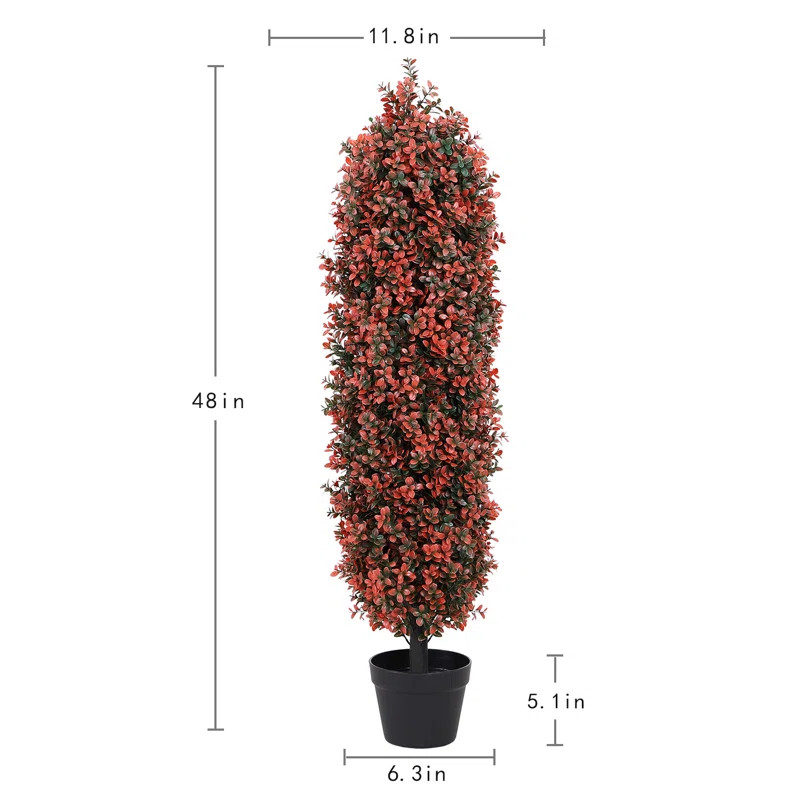 Artificial Topiary Boxwood Tree UV Resistant Faux Plants (Set of 2) | Wayfair North America