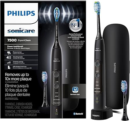 Philips Sonicare ExpertClean 7500 Black, Rechargeable Electric Power Toothbrush, HX9690/05 | Amazon (US)