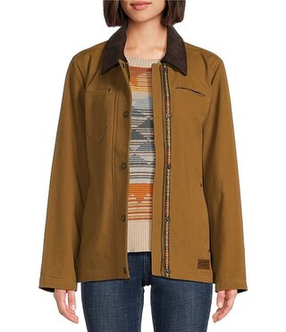 Pendleton Solid Woven Trim Tape Corduroy Collar Chest Pocket Field Jacket | Dillard's | Dillard's