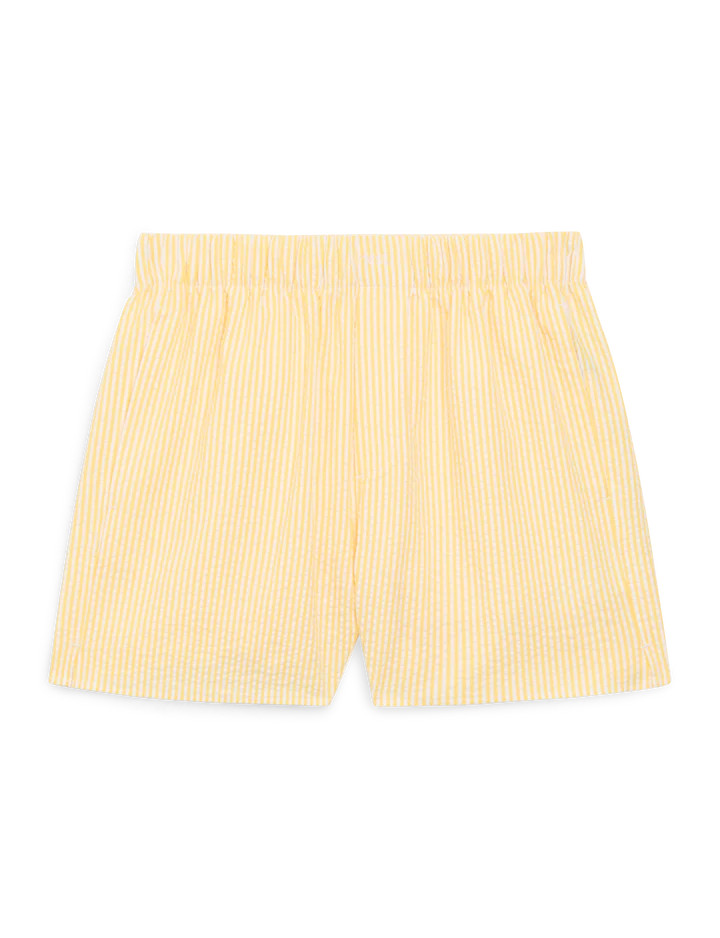 The Boxer: Seersucker, Yellow Stripe | With Nothing Underneath