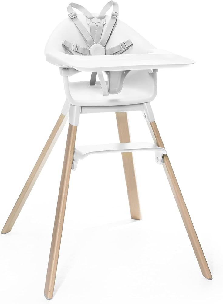 Stokke Clikk High Chair, White - All-in-One High Chair with Tray + Harness - Light, Durable & Tra... | Amazon (US)