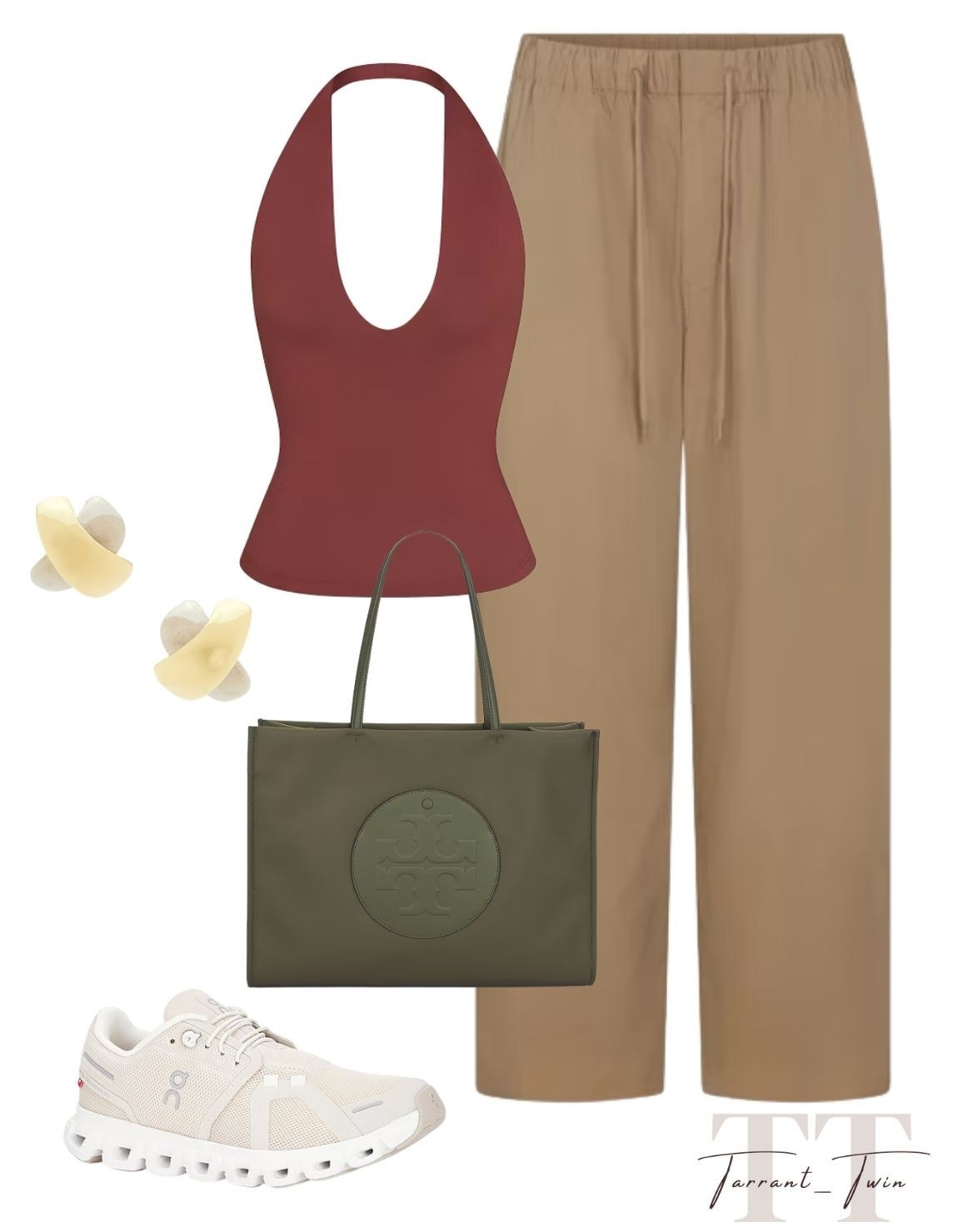 Halter Necks & Elevated Athleisure! 🕊️

Embrace a sleek, tonal vibe with this perfectly balanced everyday look from Skims and Revolve! I am obsessed with the statement piece: the deep burgundy halter neck top that pairs seamlessly with relaxed, sand-colored drawstring trousers. Finish the look with modern, functional accessories: an olive green structured tote, neutral On Running sneakers, and unique sculptural stud earrings for a touch of polished, effortless glam! ✨

#OOTD
#OutfitOfTheDay
#SkimsStyle
#HalterTop
#AthleisureLook
#NeutralAesthetic
#ToryBurchBag
#OnRunning
#EverydayChic
#LTKStyle
#CasualEffortless
#StreetStyleInspo
#MinimalistFashion
#TravelOutfit
#SpringStyle

#LTKspring #LTKootd #LTKspringtrends