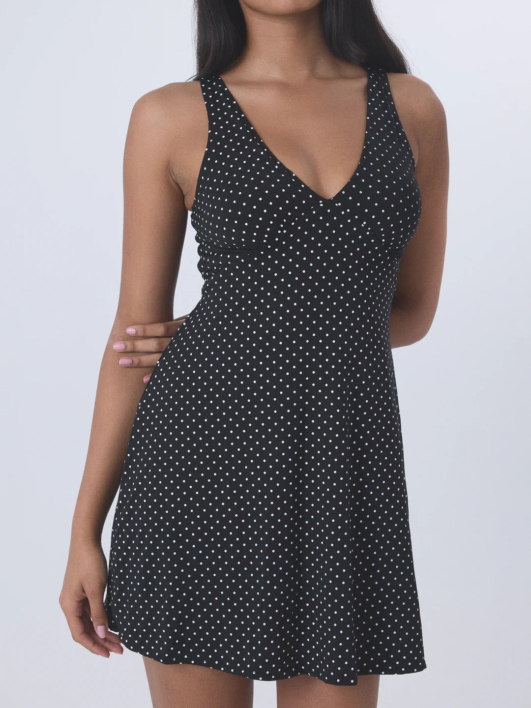 V-Neck Braless Mini Dress | Klassy