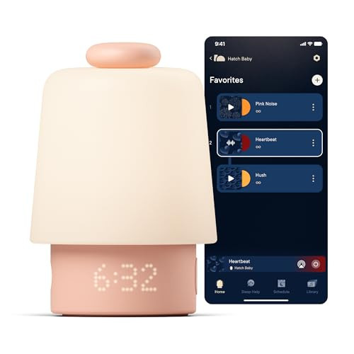 Hatch Baby Sound Machine, Night Light | Hatch Baby Model | Sleep Support | Registry Essential, Routine Builder, Time-to-Rise Alarm Clock, White Noise, Nursery Stories, Toddler Kids (Wi-Fi), Peach | Amazon (US)