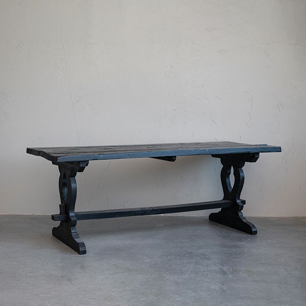 Antiqued Black Reclaimed Wood Dining Table | SHIPS FREE | Antique Farm House