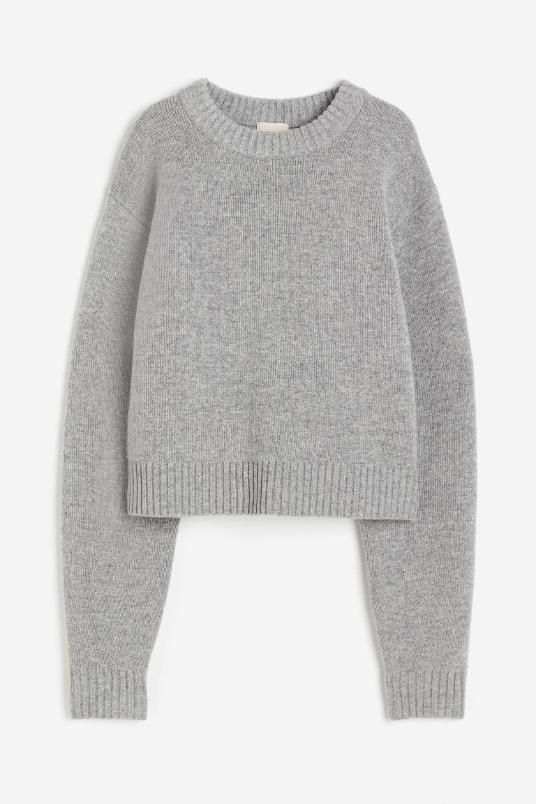 Cashmere-blend jumper - Light grey marl - Ladies | H&M GB | H&M (UK, MY, IN, SG, PH, TW, HK)