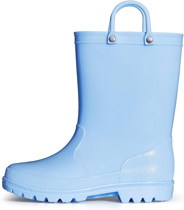 K KomForme Kids Girls & Boys Rain Boots with Easy-on Handles Waterproof Outdoors | Amazon (US)