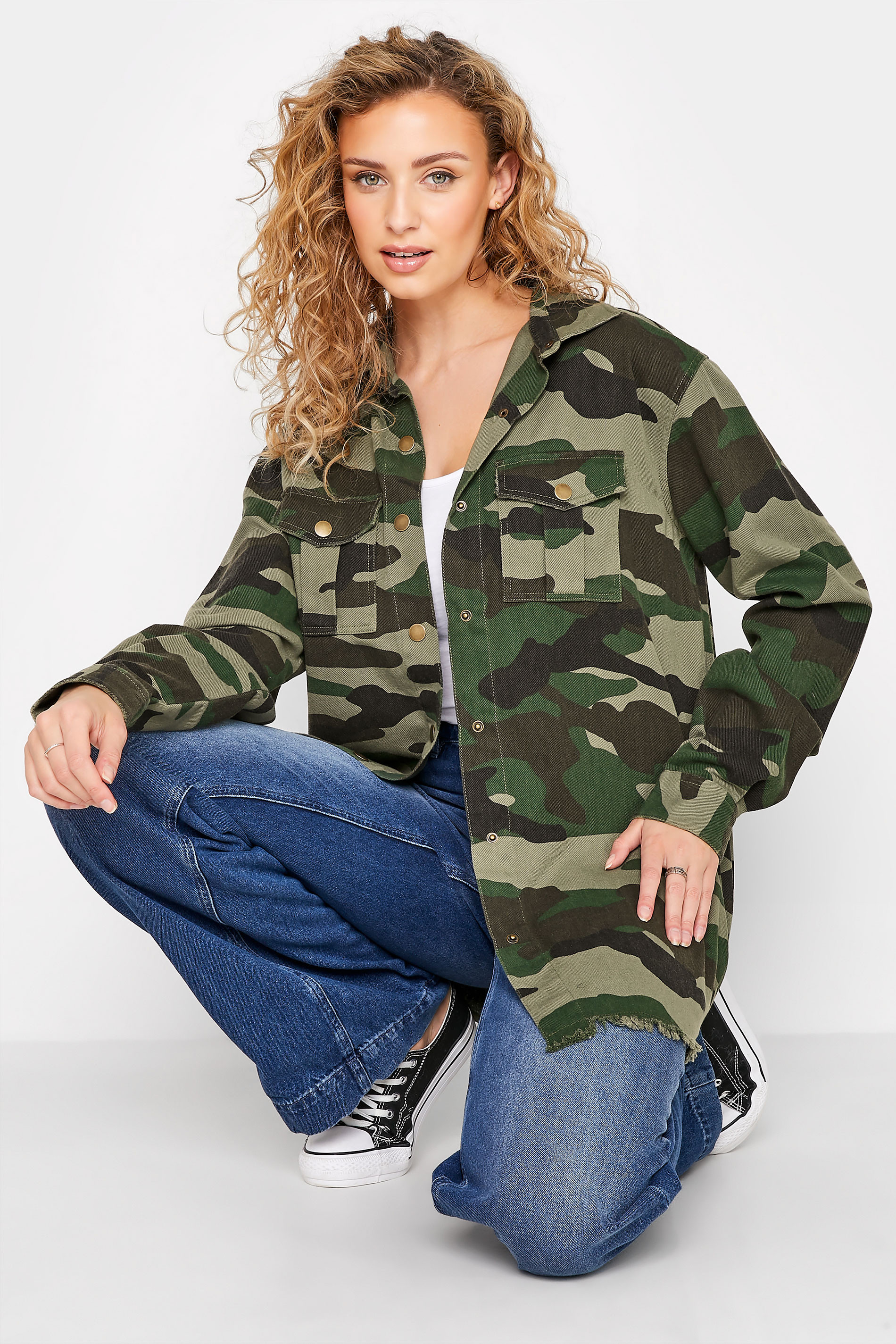 LTS Tall Green Camo Utility Shacket | Long Tall Sally