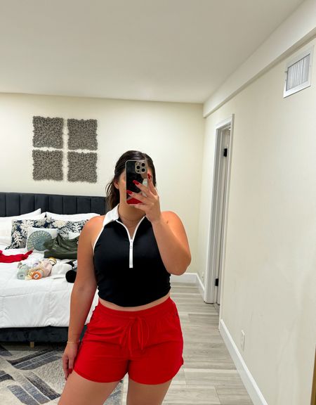 If youre looking for activewear, I am really loving these pieces!!! I also got a black tennis skirt to match the black top and a red tank top to match the shorts so I link those too but I think it’s fun to mix and match! And these are so comfy and breathable !!! 

#LTKActive #LTKFitness #LTKFindsUnder50