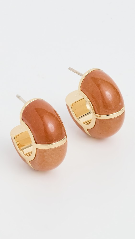 Zellige Hoops In Peach Aventurine | Shopbop