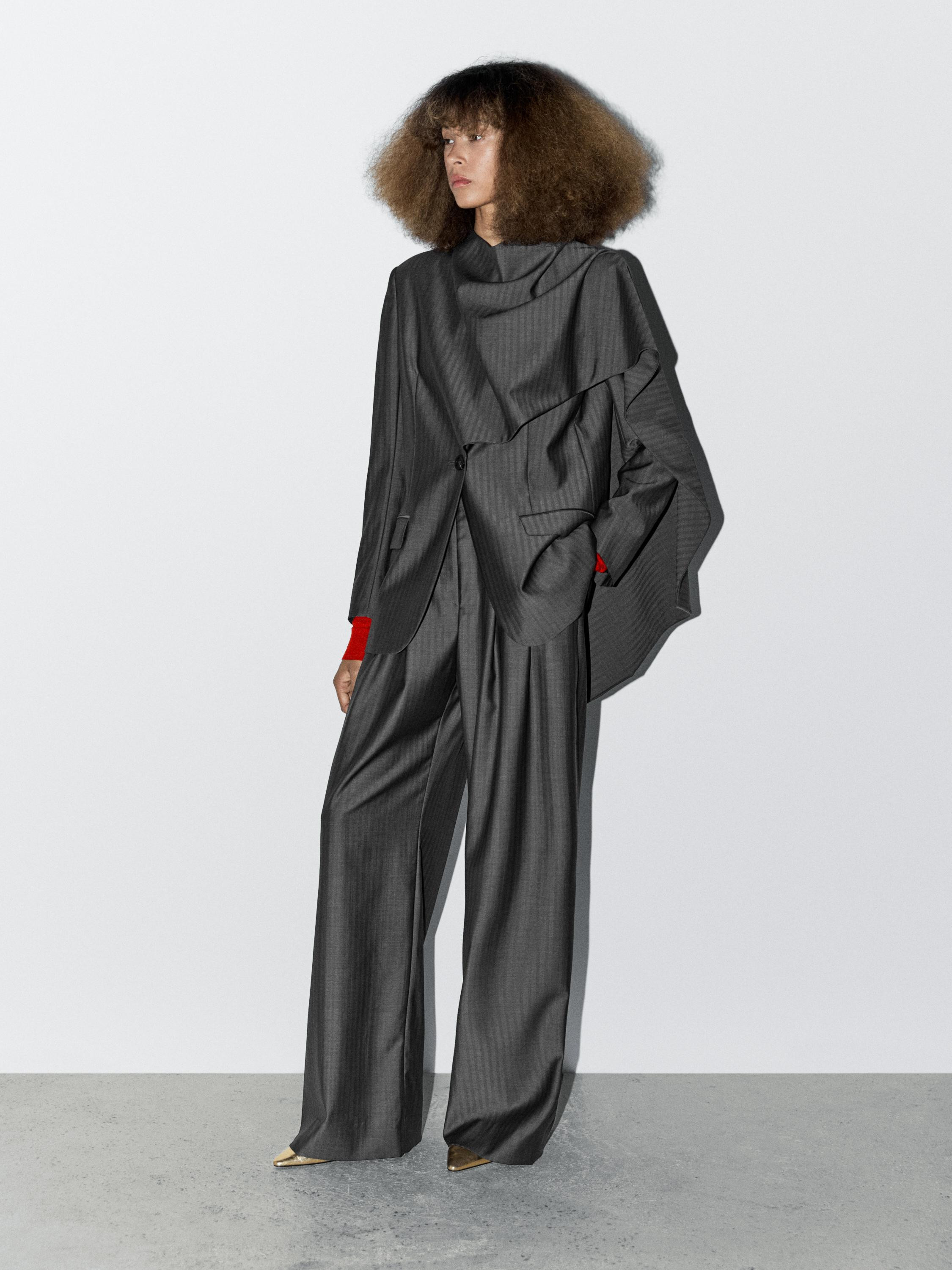 100% wool darted trousers - STUDIO · Grey · Dressy | Massimo Dutti | Massimo Dutti UK