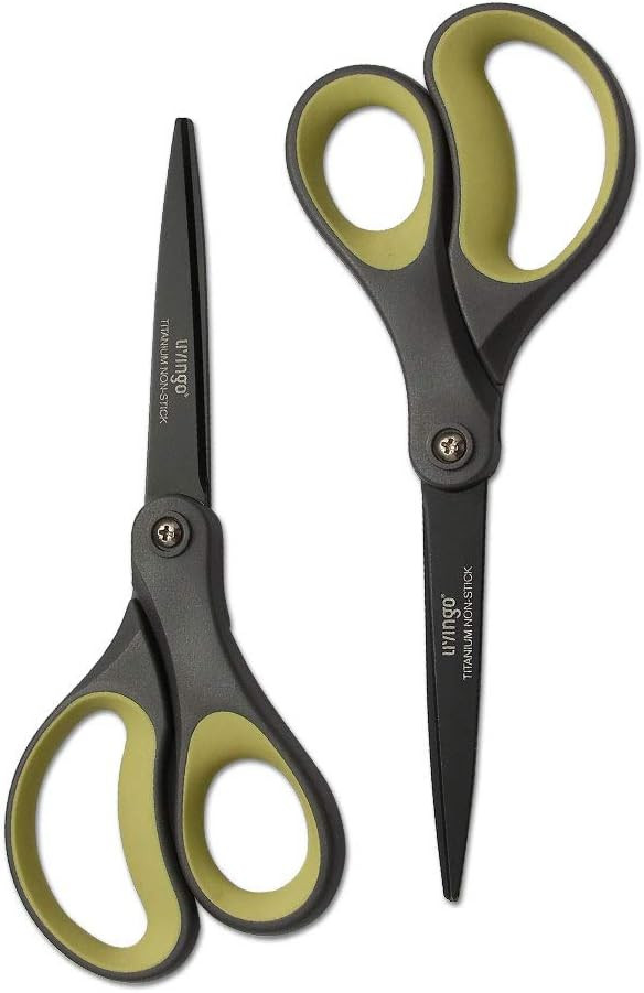 LIVINGO 2 Pack 8" Titanium Non-Stick Scissors, Professional Stainless Steel Comfort Grip, All-Pur... | Amazon (US)