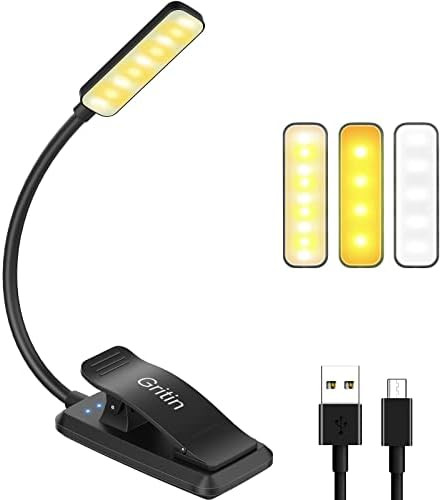 9 LED Book Light, Gritin USB Rechargeable Reading Light - Stepless Dimming x 3 Eye-Protecting Mod... | Amazon (CA)