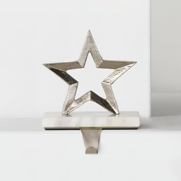 Stocking Holder Silver Marble Star - Wondershop™ | Target