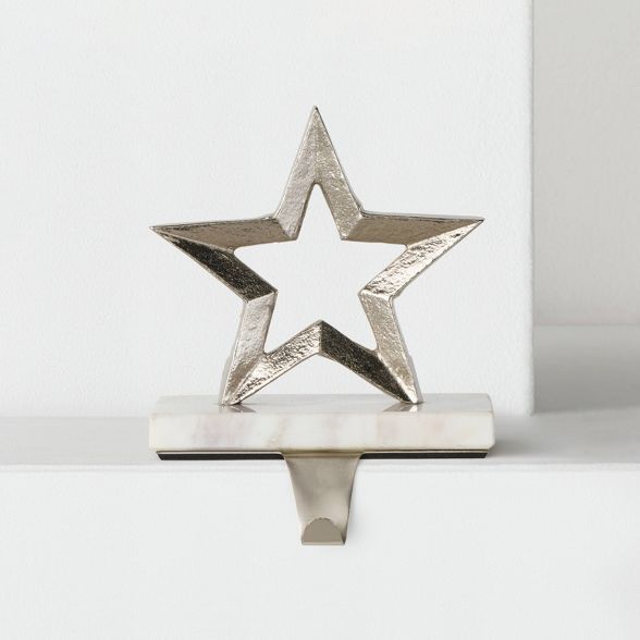 Stocking Holder Silver Marble Star - Wondershop™ | Target