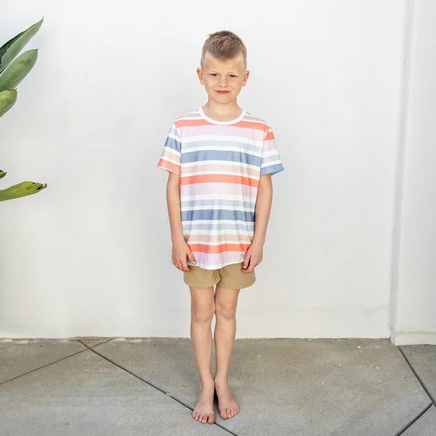 PatPat Family Matching Blue Short-sleeve Tee or Colorful Stripe Camisole Dress | Walmart (CA)
