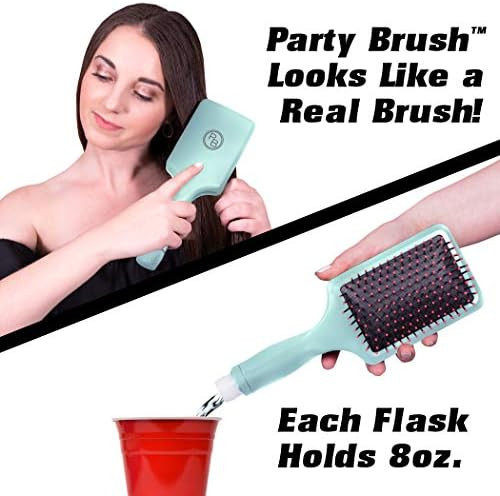 GoPong Party Brush Flask 2 Pack - Hidden Alcohol Booze Bottles, Includes Funnel and Liquor Bottle Po | Amazon (US)