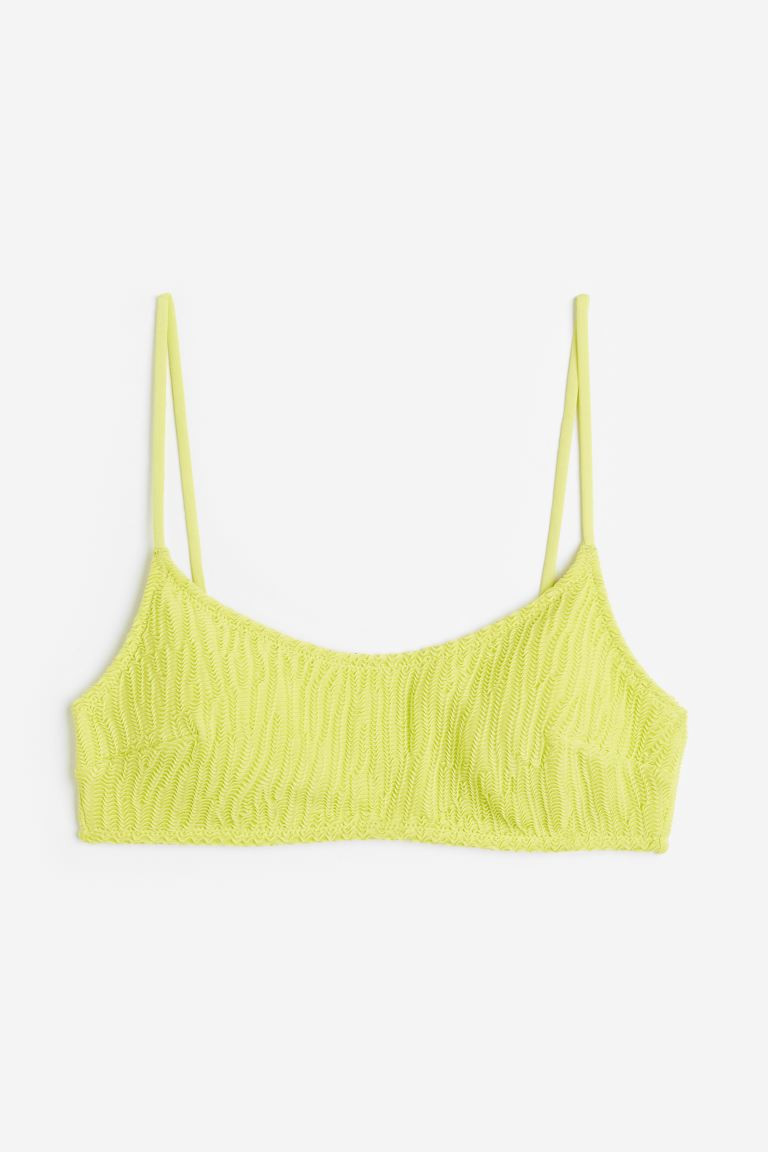 Padded Bikini Top - Sleeveless - Short - Lime green - Ladies | H&M US | H&M (US + CA)