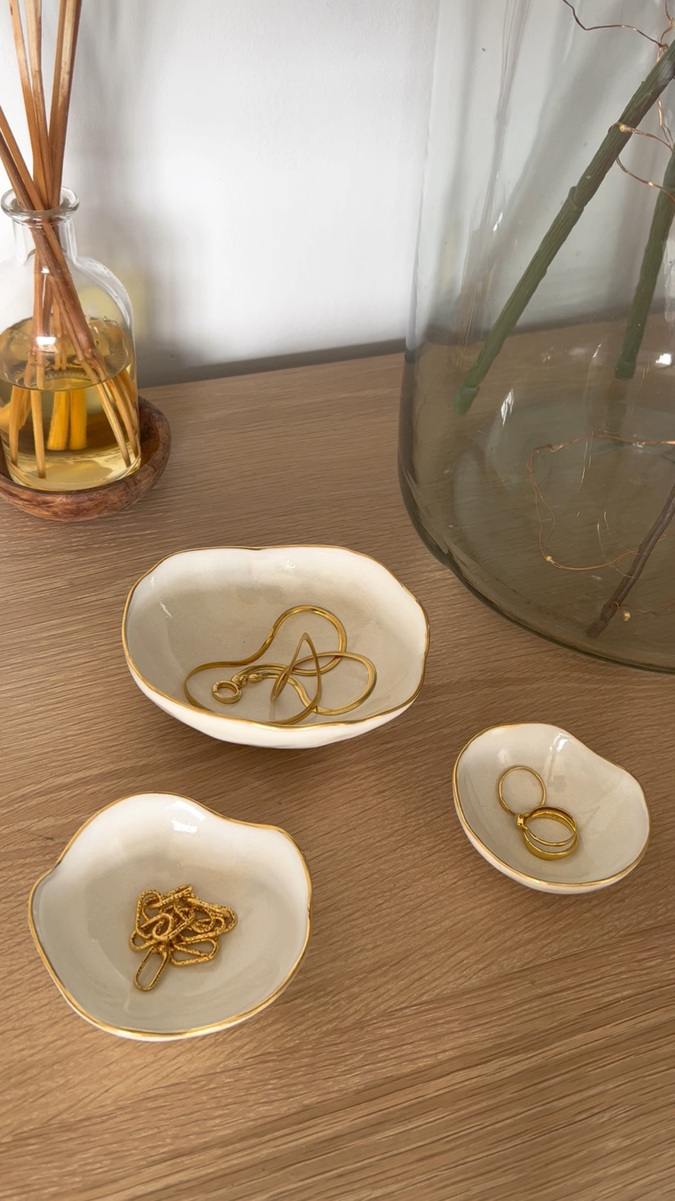 Nesting Dishes / storage bowls for jewellery or home decor. Gold jewellery, rings, chain bracelet and snake necklace 

#LTKhome #LTKGiftGuide #LTKunder100