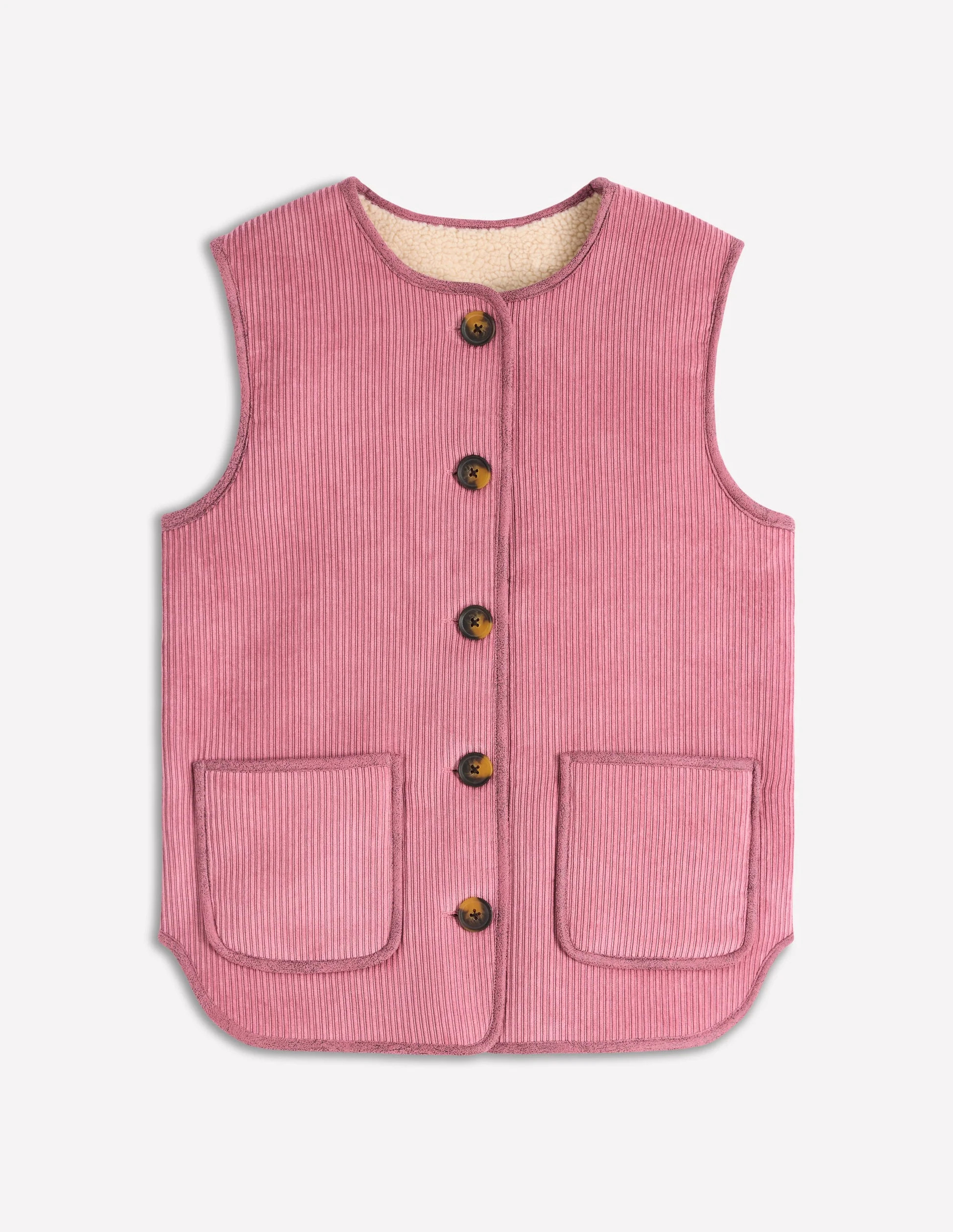 Clerkenwell Reversible Gilet-Light Pink, Natural | Boden UK