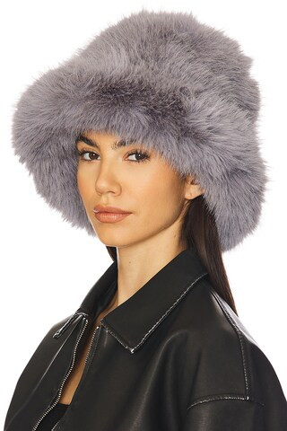 Oversized Faux Fur Bucket Hat in Palomino | Revolve Clothing (Global)