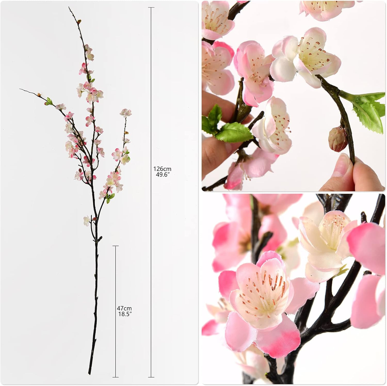 florisso Cherry Blossom Branches, Long Stem Artificial Flowers for Tall Vase, 47" Faux Plum Bloss... | Amazon (US)