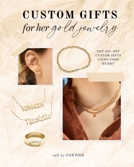 Custom gift ideas for her: gold jewelry edition! 💛

| rings, earrings, necklace, custom jewelry, neutral jewelry, gifts for her, gifts for mom, monogrammed gifts, word jewelry, jewelry on sale, Christmas gift ideas |

#LTKHoliday #LTKsalealert #LTKCyberweek