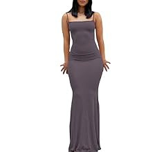 Womens Sexy Spaghetti Strap Maxi Dress Bodycon Trendy Cami Long Skims Dupe Dresses Party Club Nig... | Amazon (US)