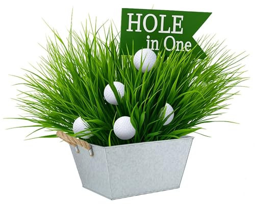 LemonRoad Large Golf Party Table Decorations Kit Includes 1 Square Iron Bucket 6 Mini Golf 15 Artificial Grass and Flags Centerpiece for Birthday Sport Themed Party Desk Supplies Rugby Favors | Amazon (US)