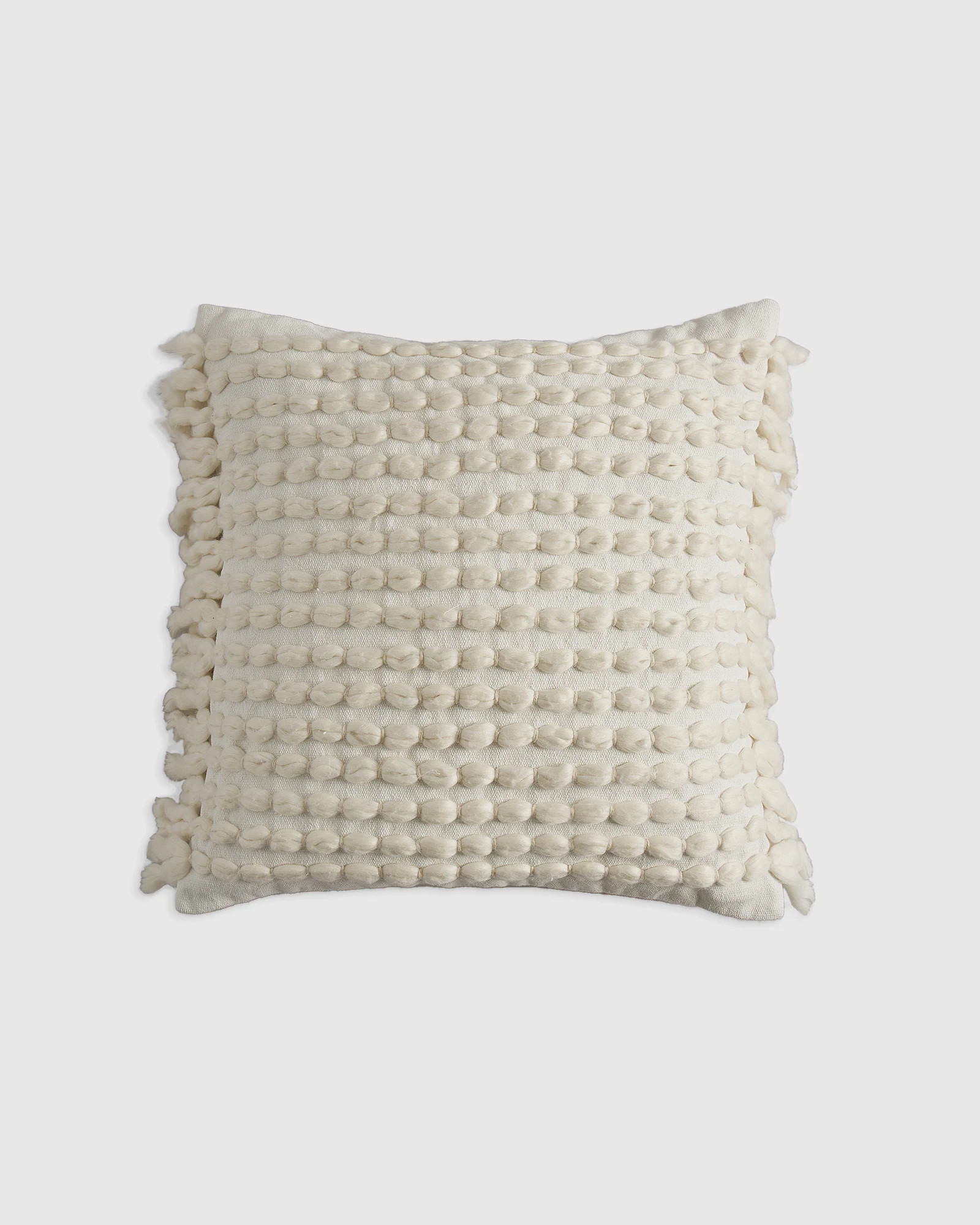 Quince | Dana Wool Fringe Pillow Cover in Ivory, Size 20x20 | Quince